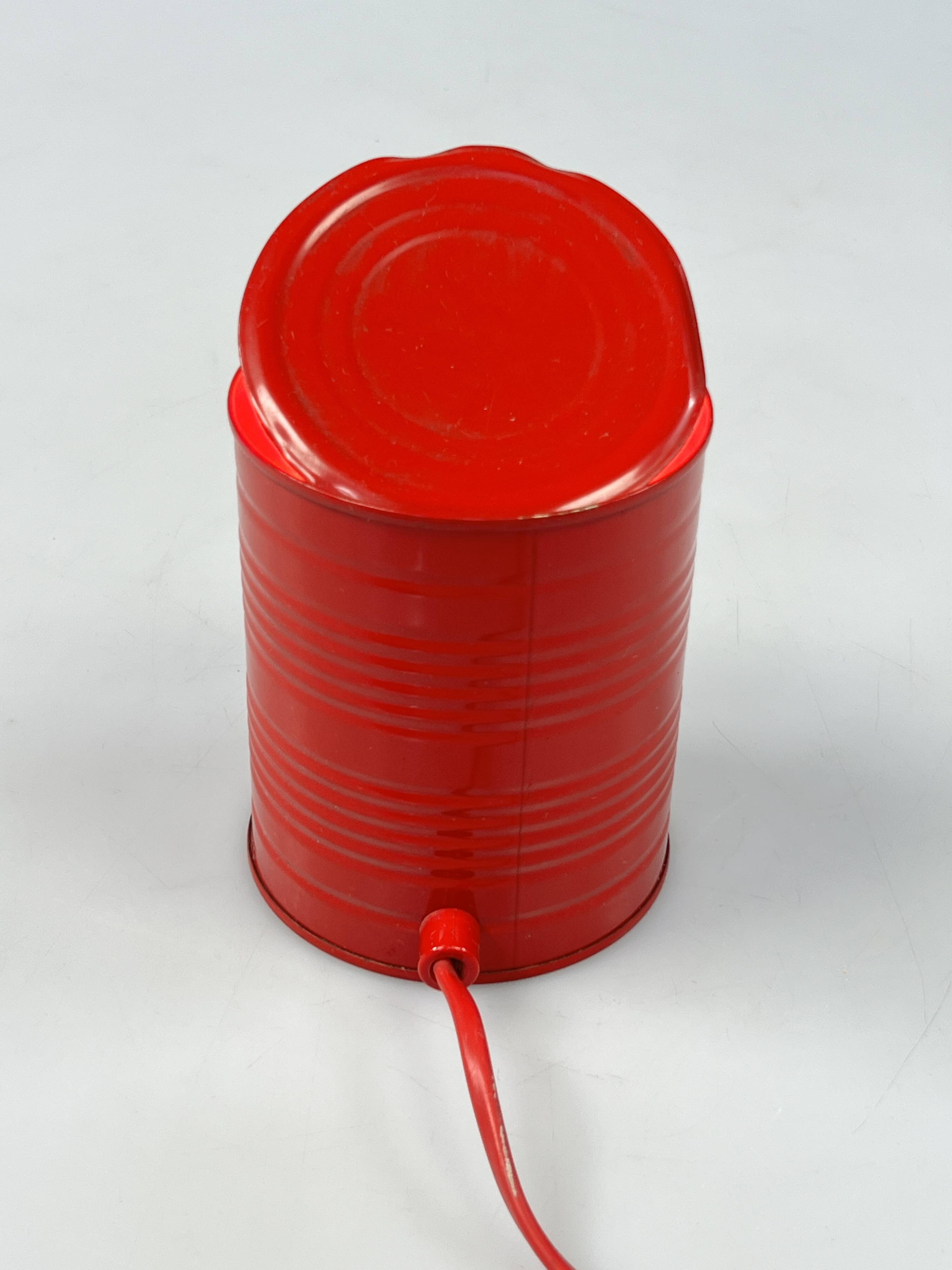 Vintage Red Tin Can Lamp, Ad Van Berlo, Vrieland Design, 1980s