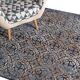 Tapis en laine bleu doré