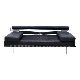 Leather sofa by hélène galdini for galdini edition, france 1980
