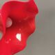 Red vintage hanging lamp made from ABC plastic. Denmark 1980s