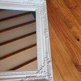 Large white wooden mirror