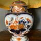 Porcelain lamp of bayeux floral decoration nineteenth with lampshade