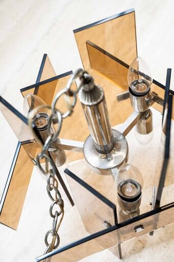 Orange glass lamps six bulbs