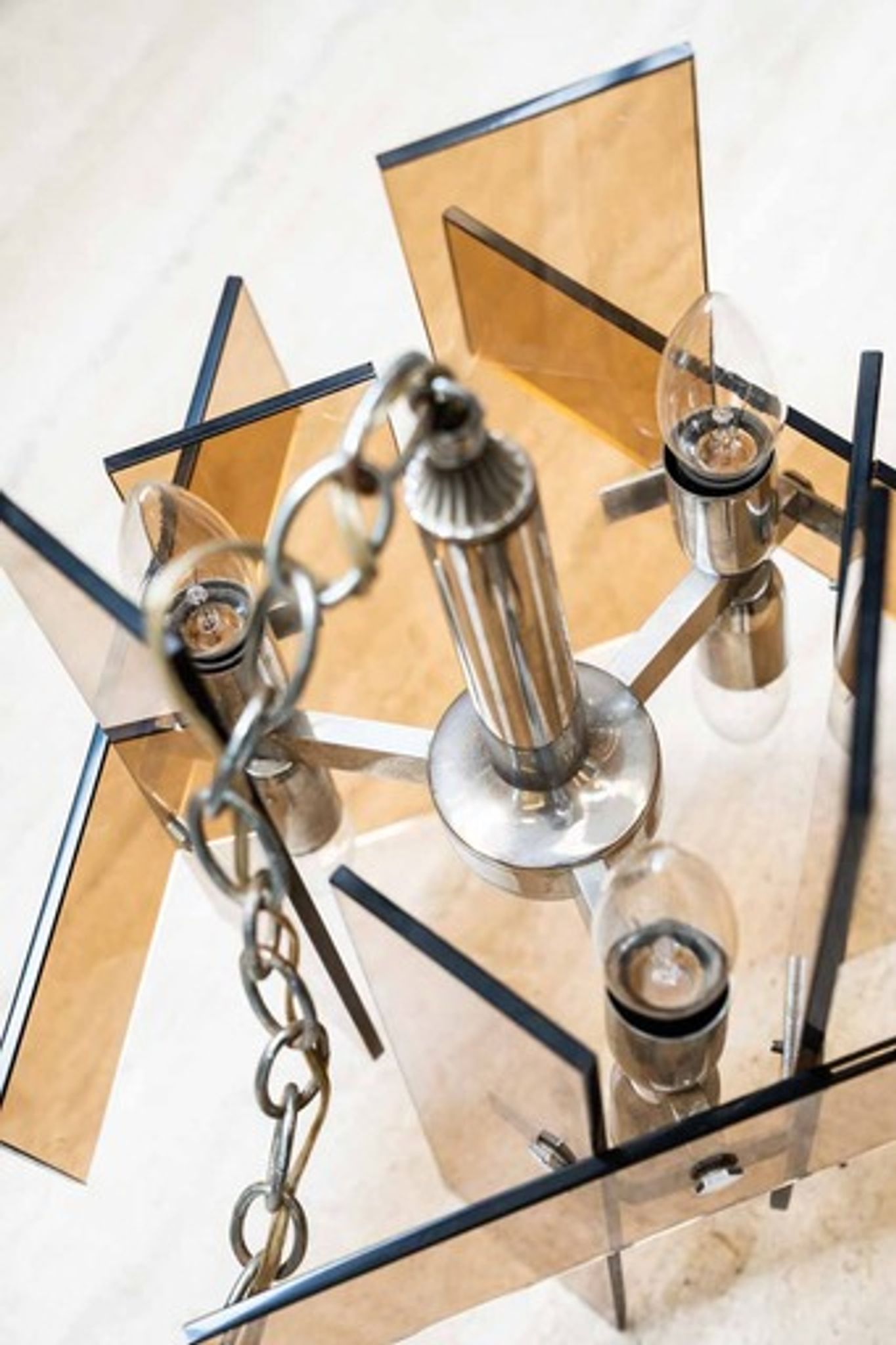 Lampes en verre orange six ampoules