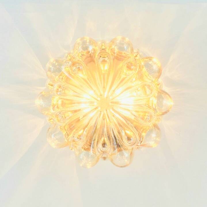 Large Amber Bubble Glass Ceiling Light By Helena Tynell For Limburg, 1960s