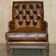 Fauteuil Club Chesterfield en Cuir Teint à la Main