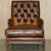 Chesterfield Club Armchair in Hand-Dyed Leather