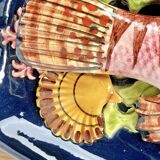 Large Vallauris slip dish 57x25 cm lobster fish