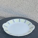 Dish with enamelled ceramic handles FB number 81motif design and vintage