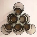 Verres vintages en verre marron fumé