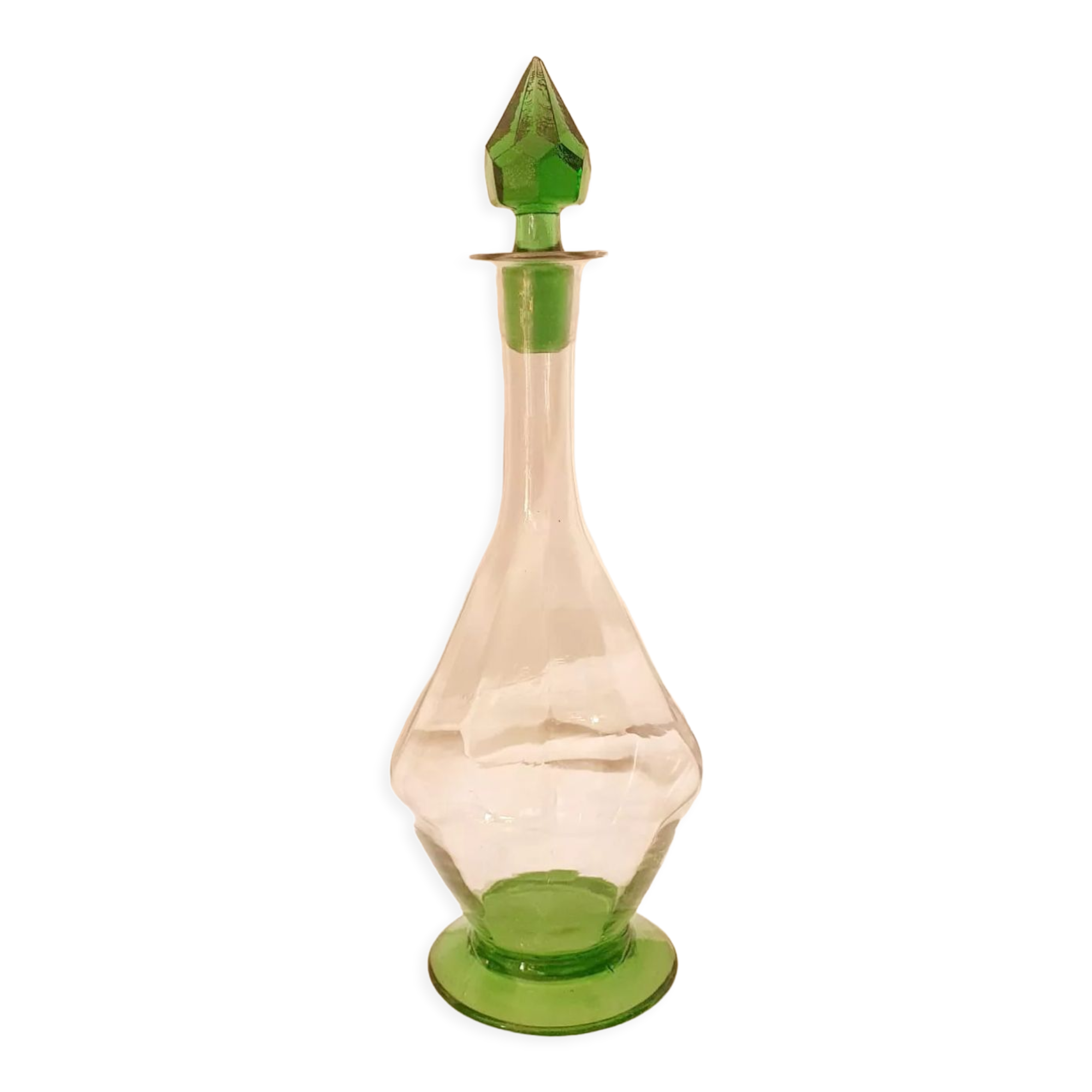 Green Art Deco decanter