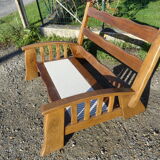 Brutalist elm bench