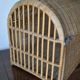 Wicker/rattan cat cage - 1970s