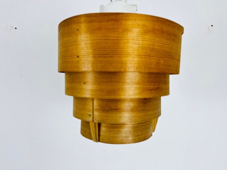 Wooden pendant lamp by Hans-Agne Jakobsson, Sweden, 1960s