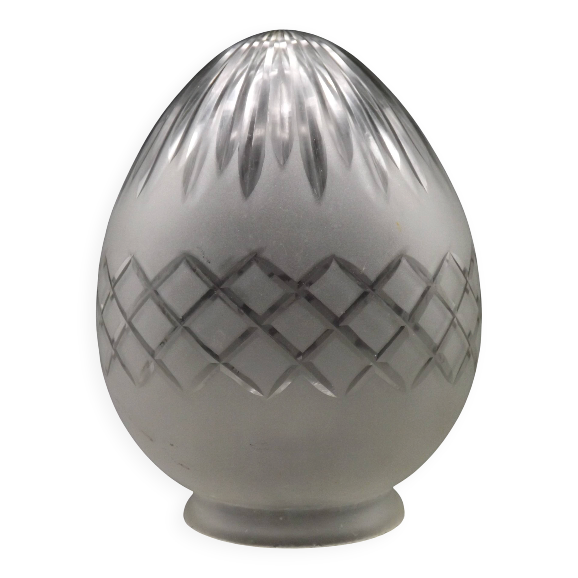 French Art Deco Opaque Cut Glass Shade • Vintage Lamp Shade Replacement