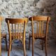 Ensemble vintage de 4 chaises bistrot françaises par Baumann & Luterma, bois de hêtre, années 1950