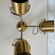 Brass ceiling light with 3 adjustable spotlights by Florian Schulz, Germany, 1970s