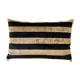 Coussin Ikat velours noir crème