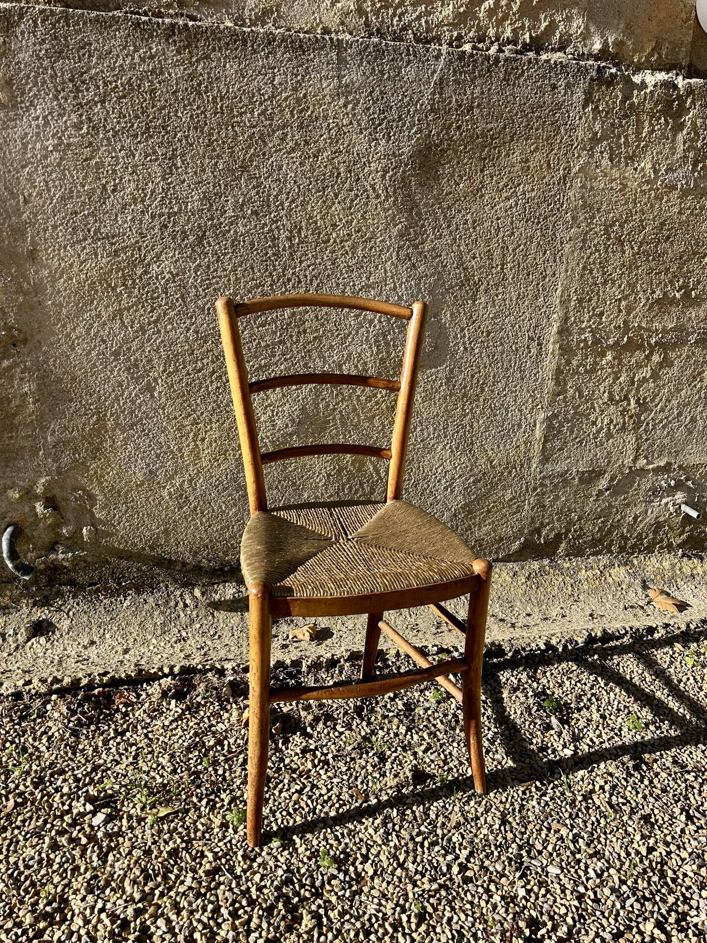 Vintage golden straw chair