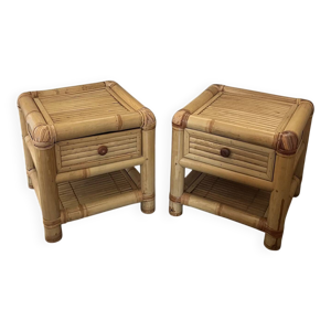 tables de chevet en rotin