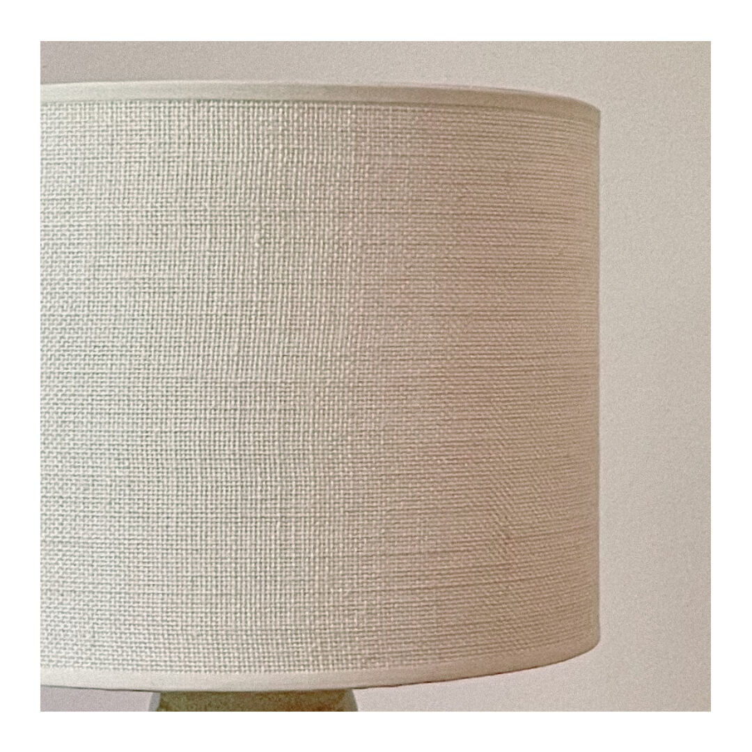 Stoneware and linen lamp