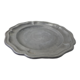 Ancien plat assiette en étain Louis XV