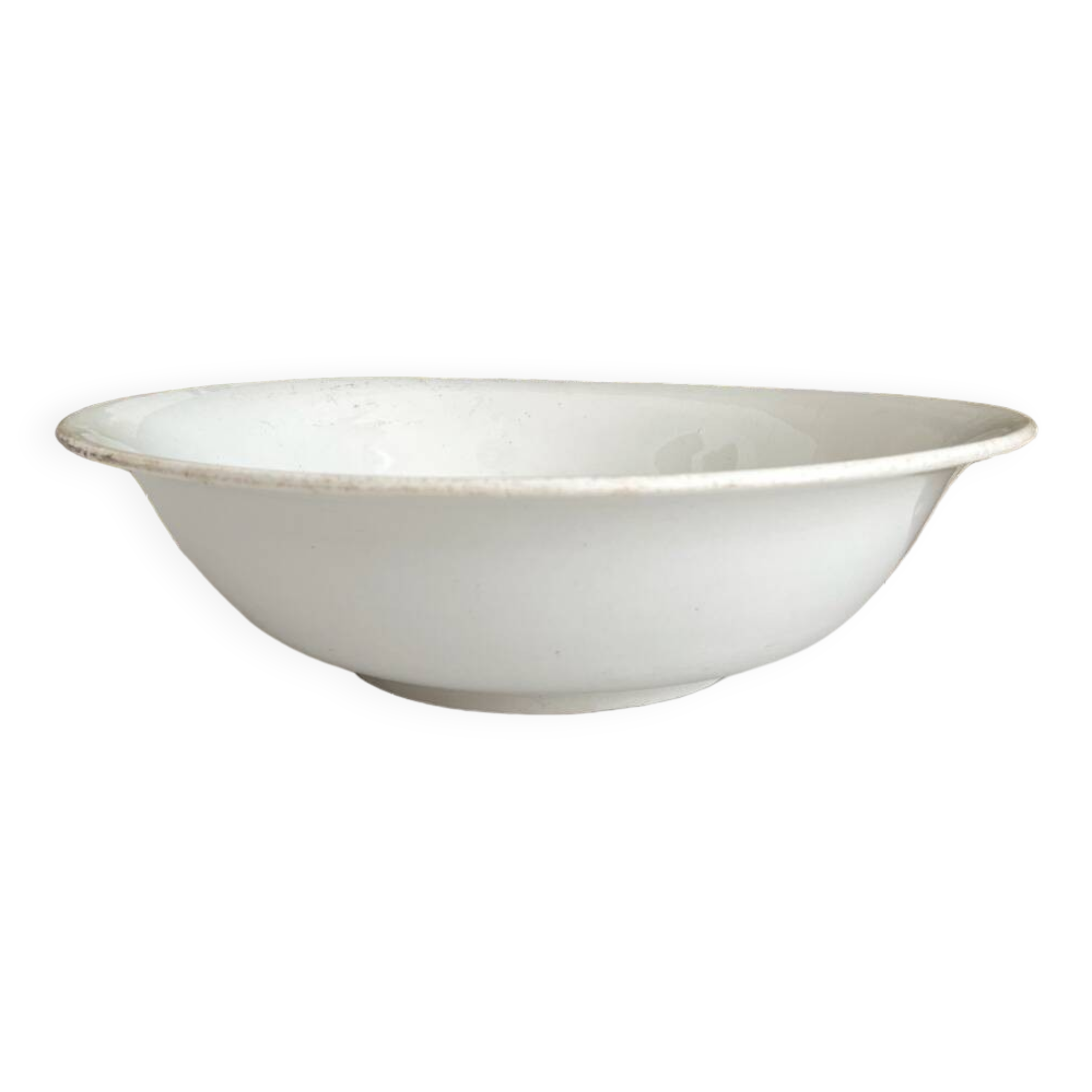 Antique ironstone salad bowl from Creil and Montereau