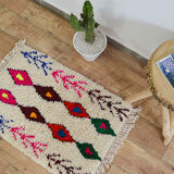 Colorful diamond berber carpet 83 x 60 cm