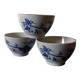 3 ceramic bowls in very good condition with a blue floral design.
