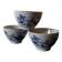 3 ceramic bowls in very good condition with a blue floral design.