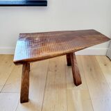 Banc ou table d'appoint en bois massif de tronc d'arbre, style brutaliste, 1960