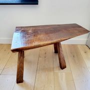 Banc ou table d'appoint en bois massif de tronc d'arbre, style brutaliste, 1960