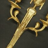 Paire de grandes appliques style Louis XVI du XIXe - bronze doré