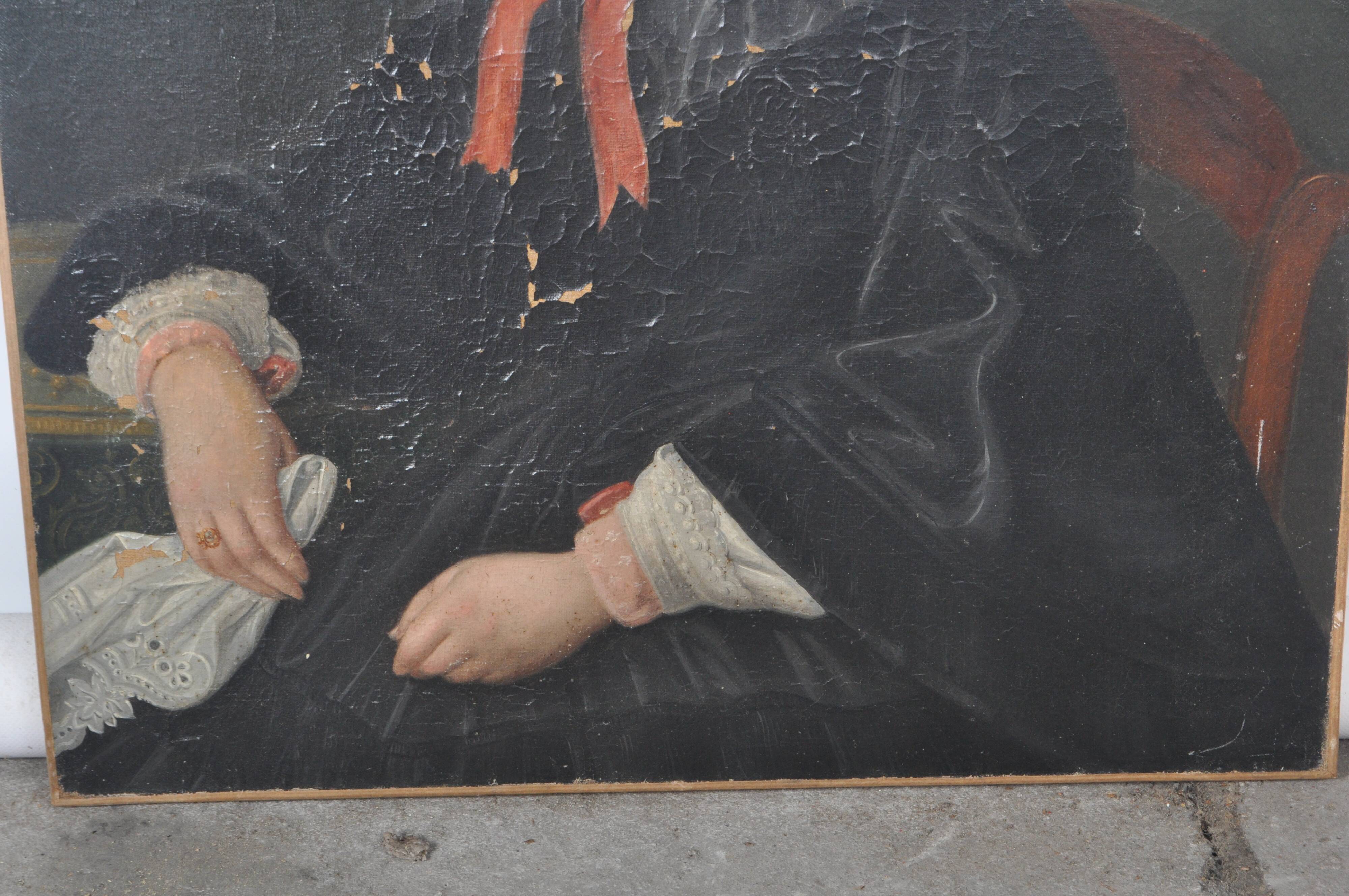 Huile sur toile portrait de femme