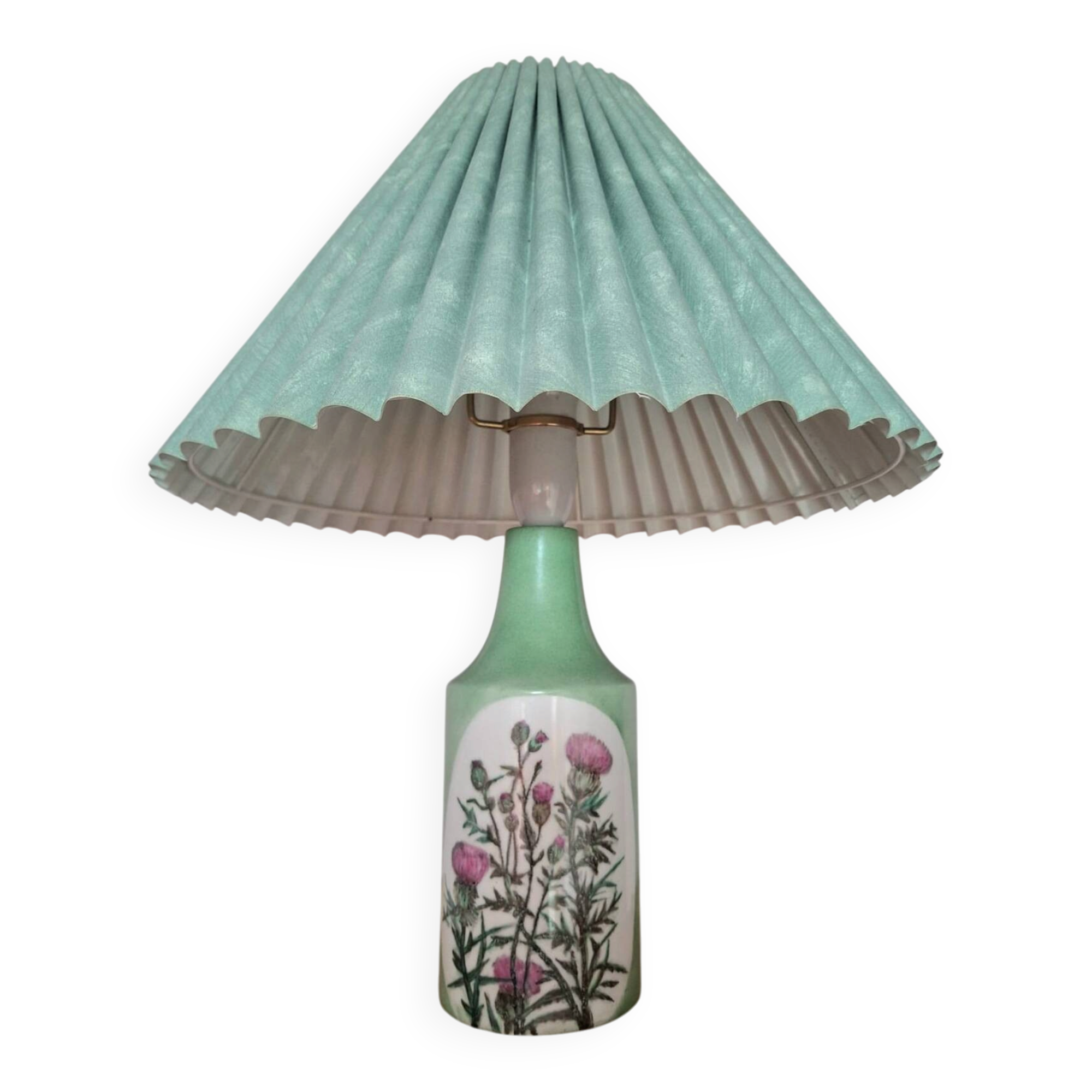 Vintage ceramic lamp, AK Kaiser, Germany, antique light fixture.