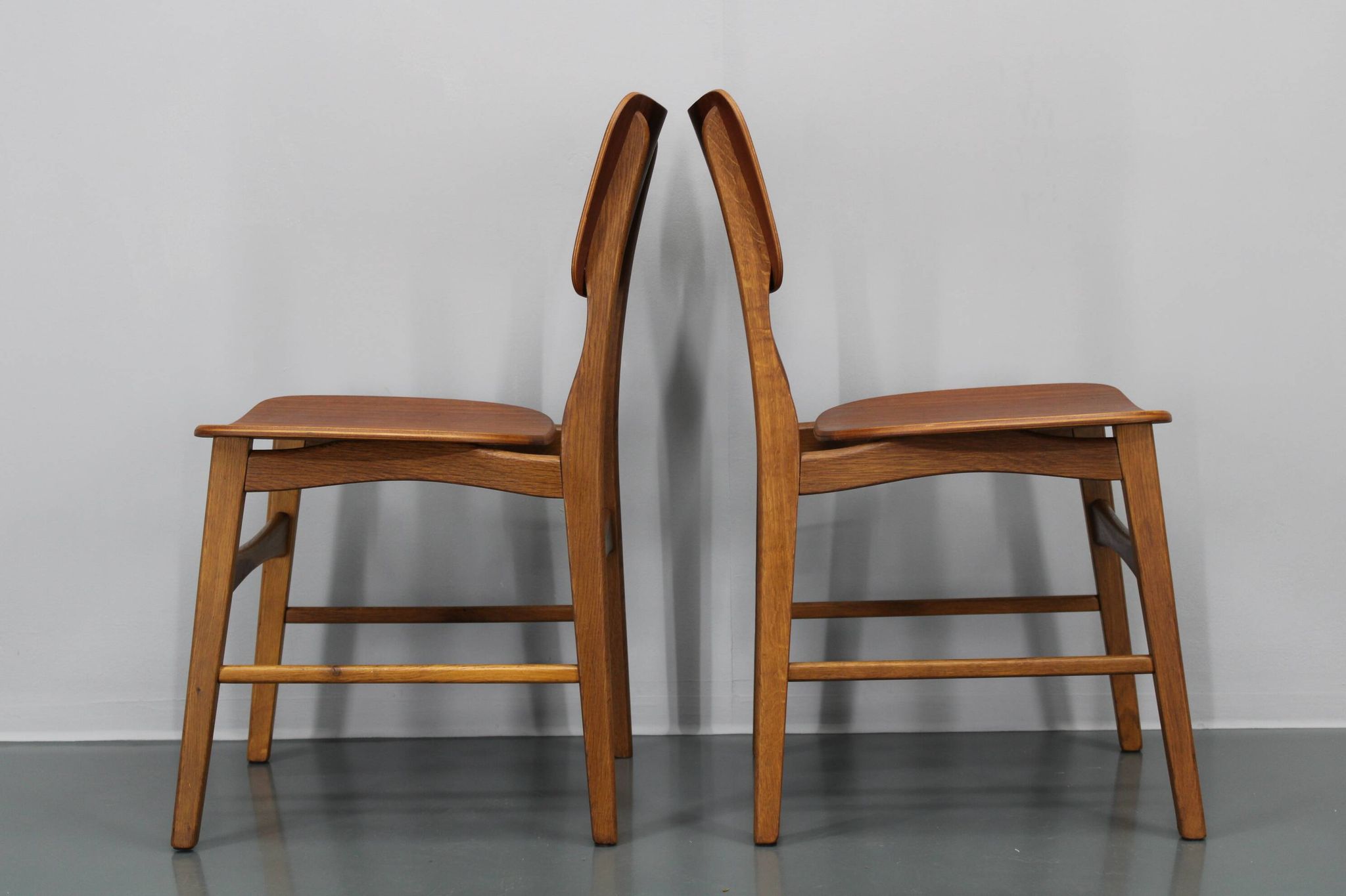 1960s Ib Kofod Larsen Set of 4 dining Chairs in Teak Finish, Denmark