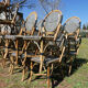 Lot of chairs Bistro terrace type Paris in rattan & braiding