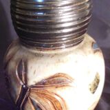 Vase abstract decoration, polychrome ceramic, glazed, signature at the ass to identify