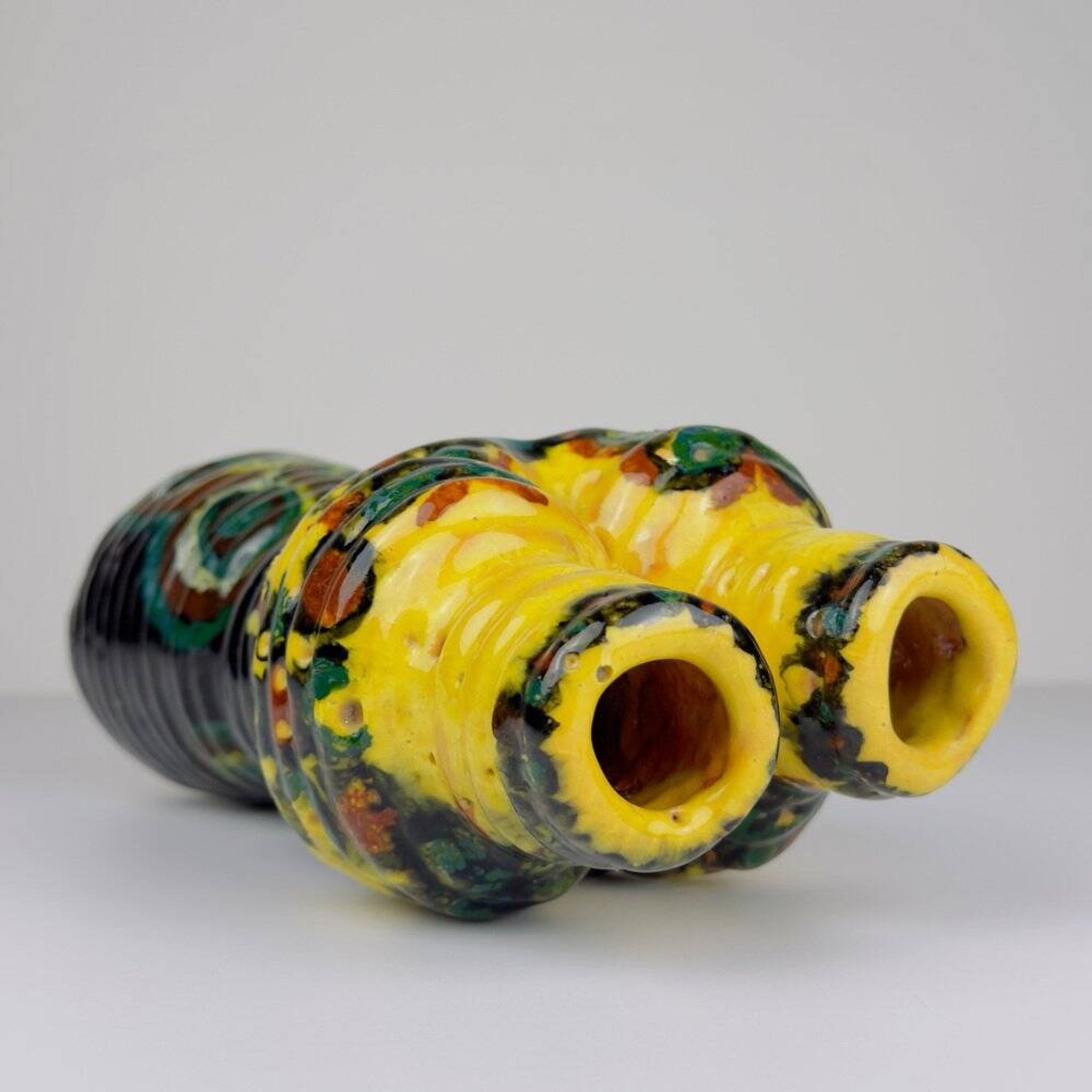 Vintage glazed pottery vase, former Yugoslavia, 1970s.
