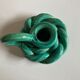 Bougeoir en terre vernissée de Vallauris vert turquoise 1950
