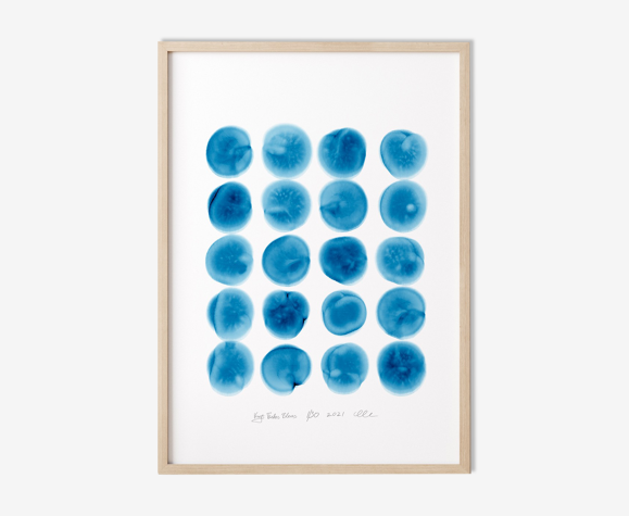 Tâches bleues tirage d'art sans cadre