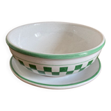 Glazed terracotta strainer and its cup