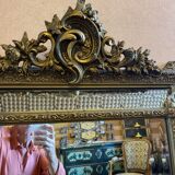 Bevelled mirror with gilded stucco parclose, from the Napoleon III period