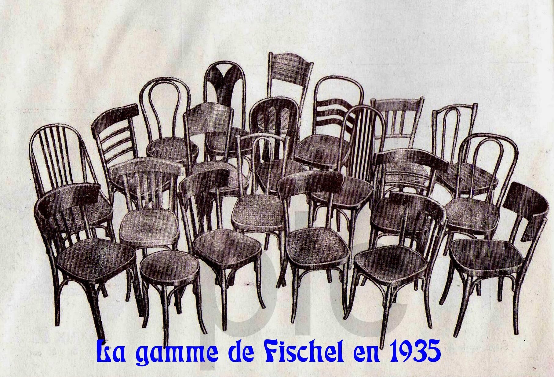 Lot of 2 chairs Fischel bistrot 1935 star seat