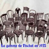 Lot of 2 chairs Fischel bistrot 1935 star seat