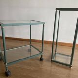 Vintage serving trolley and console table green side table