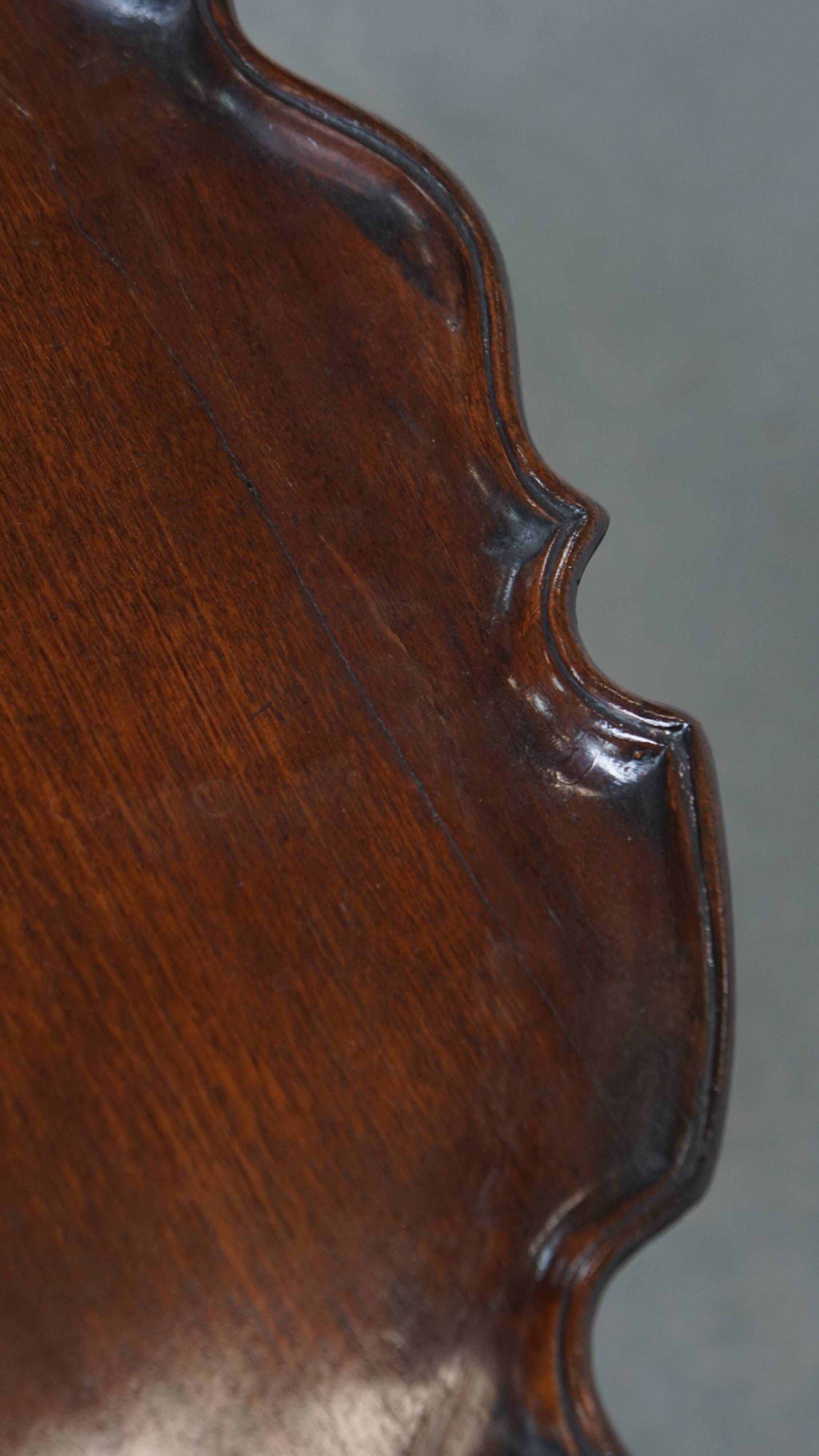 Antique 19th-Century English Wine/Tilt-Top Table with One-Piece Top