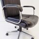 German office armchair black leather 70s