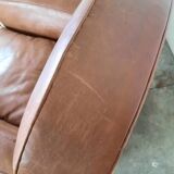 Leather club armchair, art deco