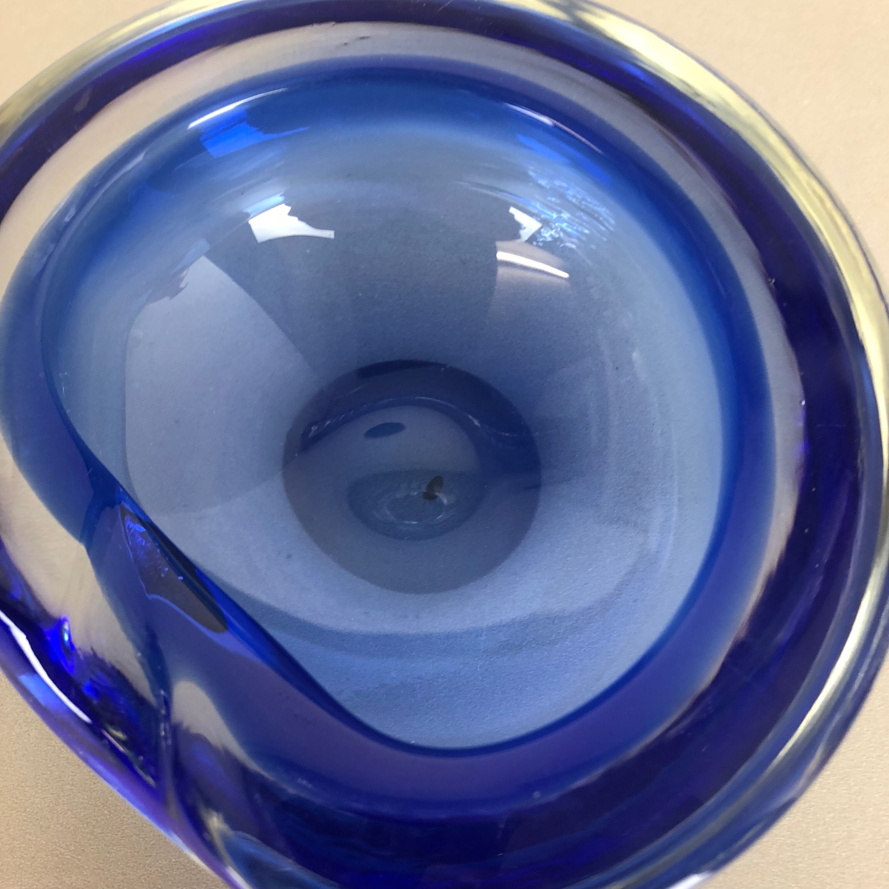 Blue Murano glass ashtray Murano, Italy, 1970s
